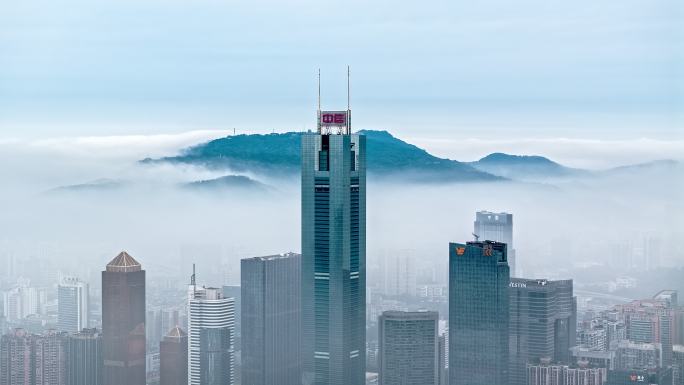 广州中信大厦 白云山 云海