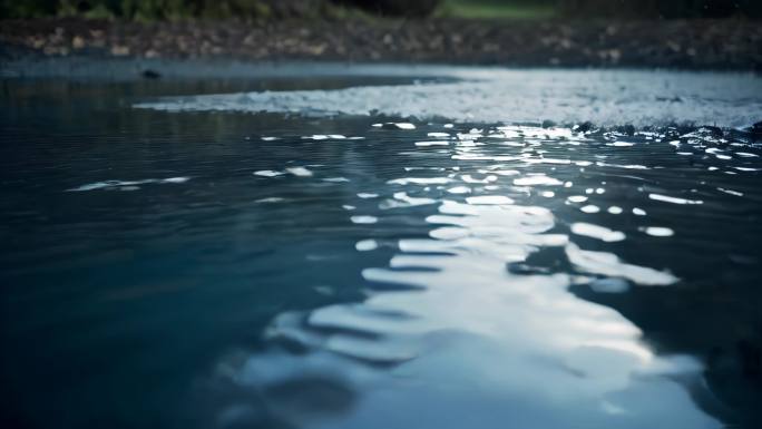 地面积水水面意境氛围写意空镜头