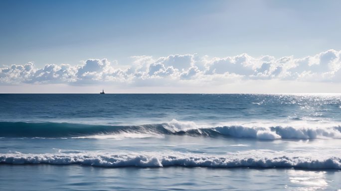 阳光洒在海水水面上