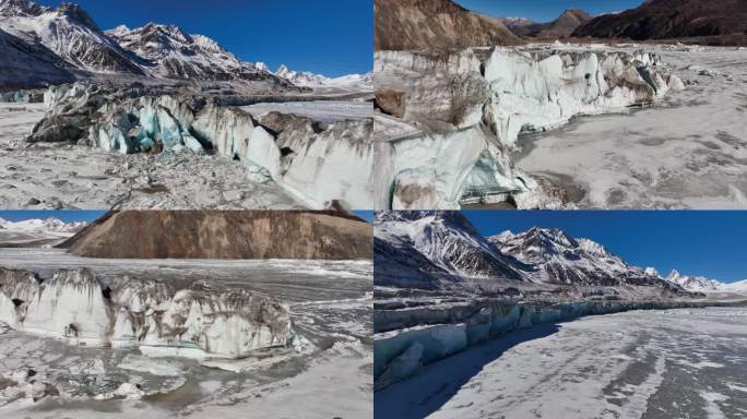 航拍西藏然乌湖来古冰川