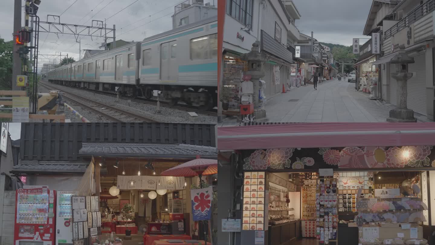 日本京都街景火车猫咪