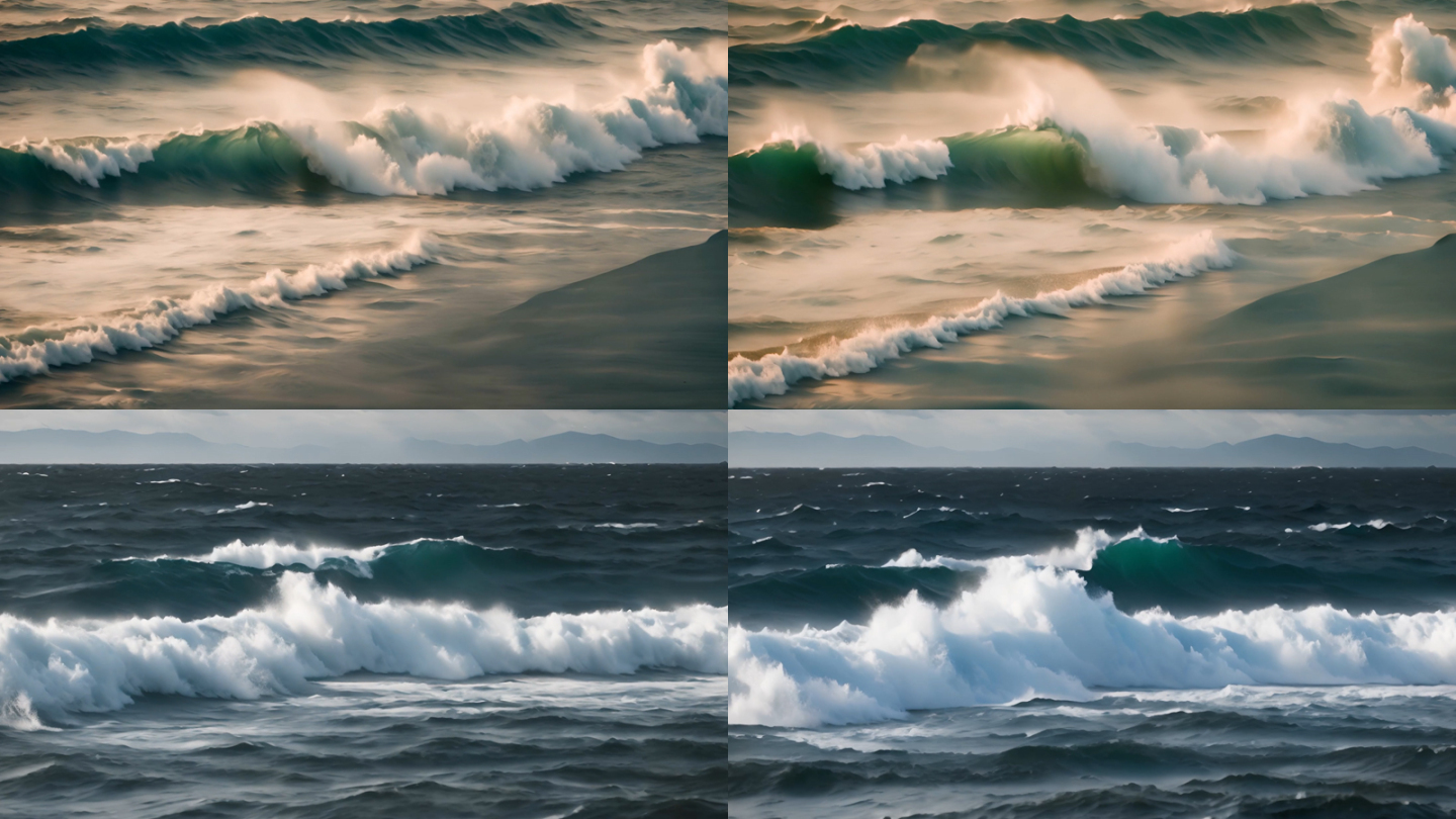 大海海浪巨浪翻滚