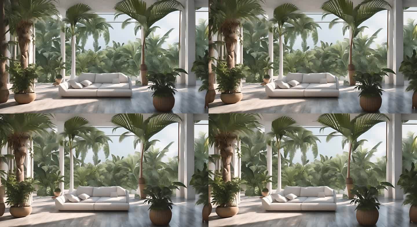 三亚房屋绿植植被视频素材