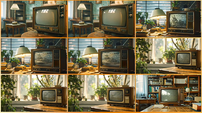 怀旧复古老电视 黑白电视上世纪7080后