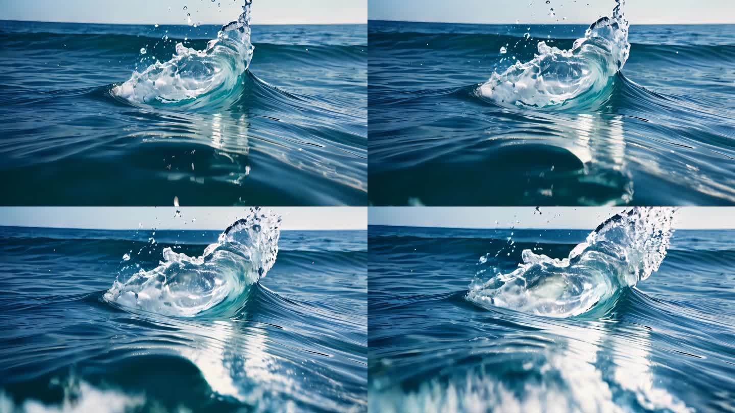水水面海浪浪花朵朵大海意境背景