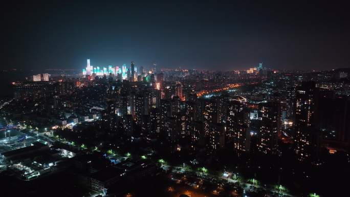 青岛全景夜景麦岛