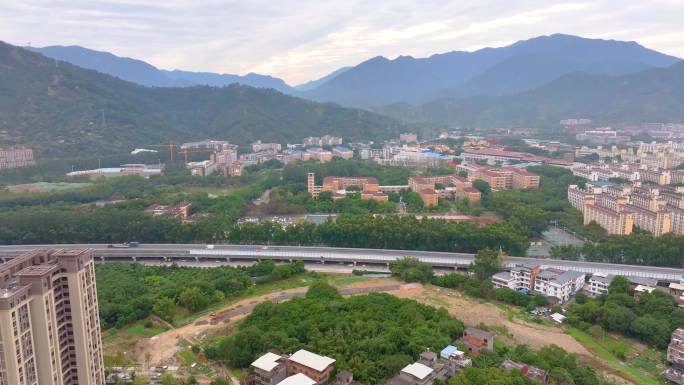 福州闽江学院旗山校区航拍校园风景风光福建