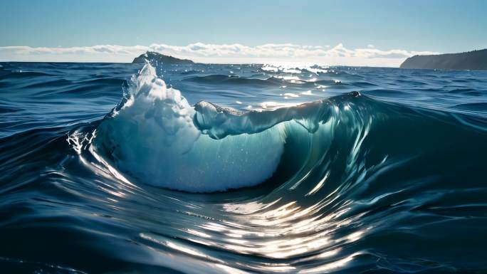 水水面海浪浪花朵朵大海意境背景