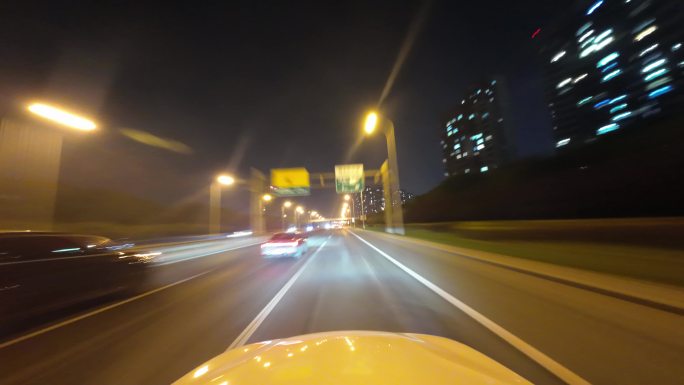 【原创】城市夜景道路开车延时车流