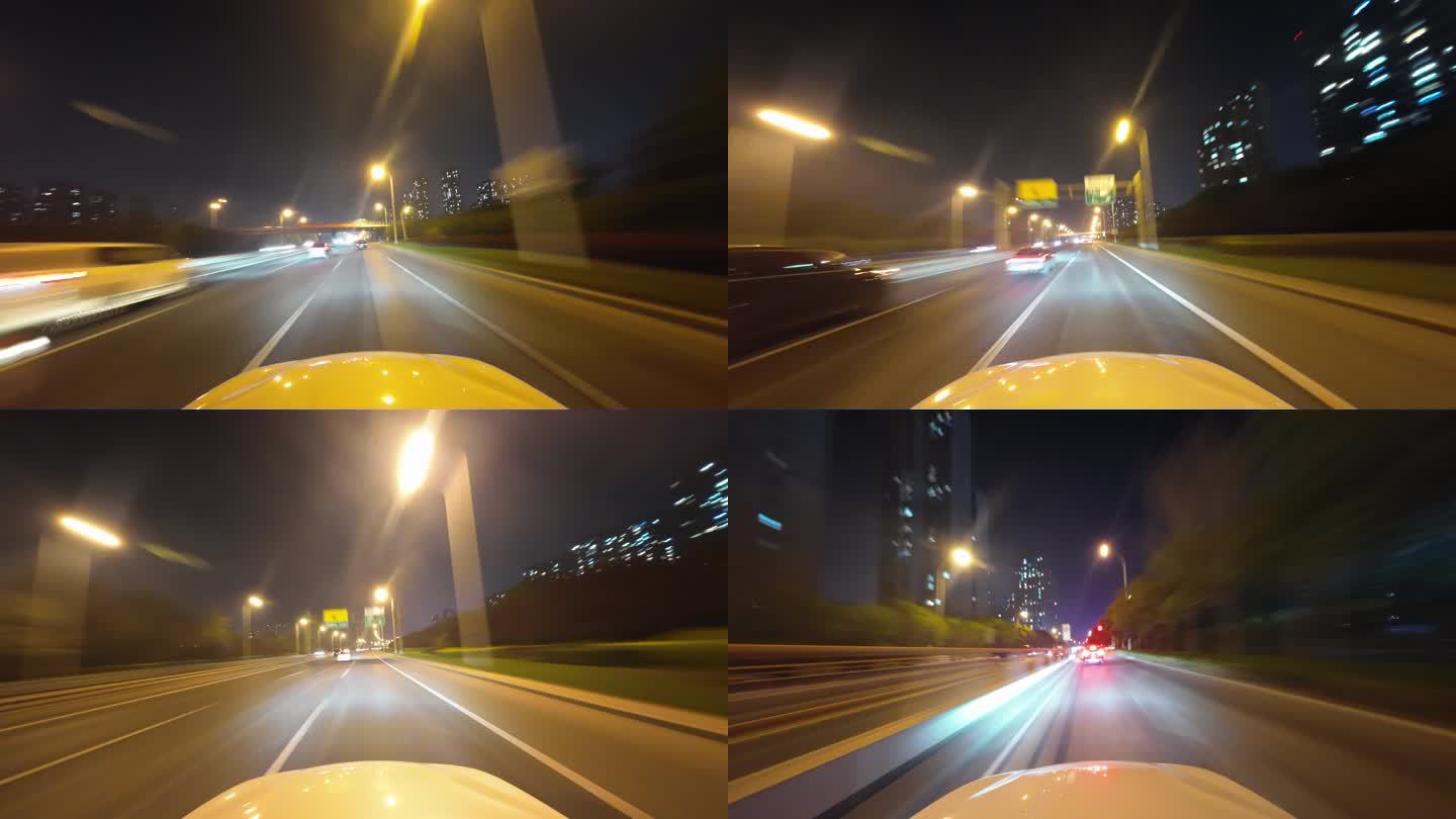【原创】城市夜景道路开车延时车流