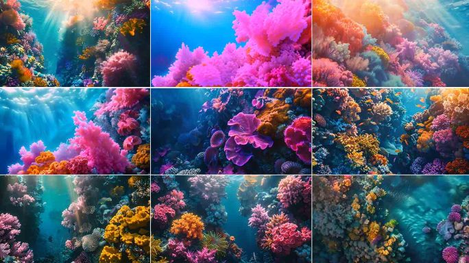 【4K合集】海底多彩唯美的珊瑚素材