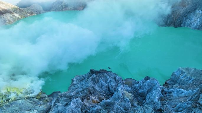 印尼泗水宜珍火山风光航拍