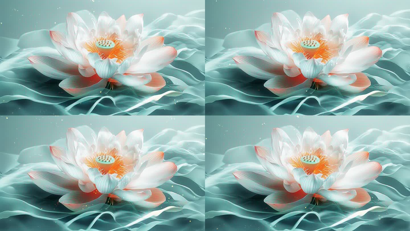 中式莲花背景视频
