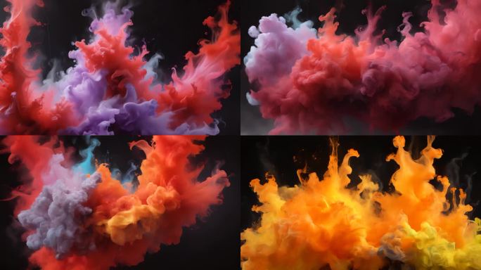 创意多彩迷幻烟雾艺术投影动画
