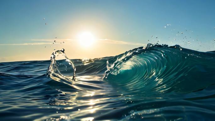 水水面海浪浪花朵朵大海意境背景