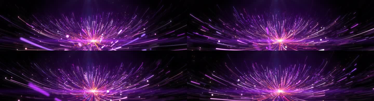 8K宽屏紫色全息粒子花朵特效-AE模版