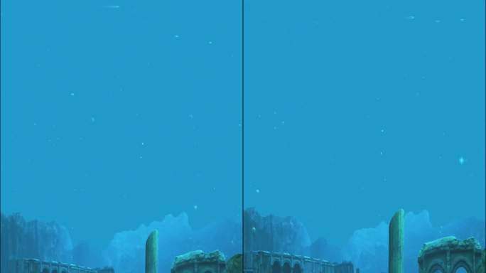 竖屏超广角海底遗迹4K天幕大屏