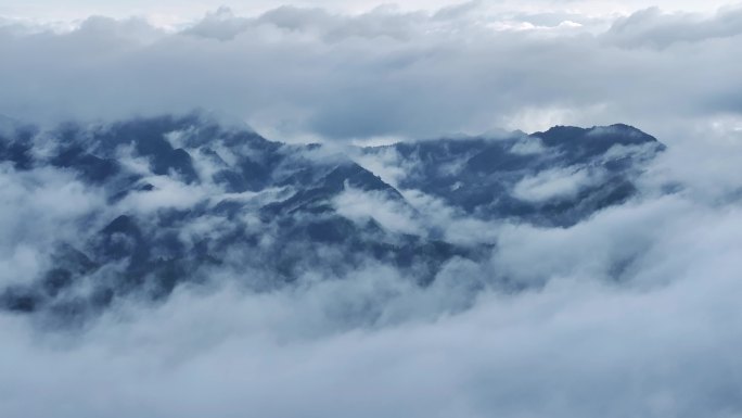 安徽黄山山区云海航拍