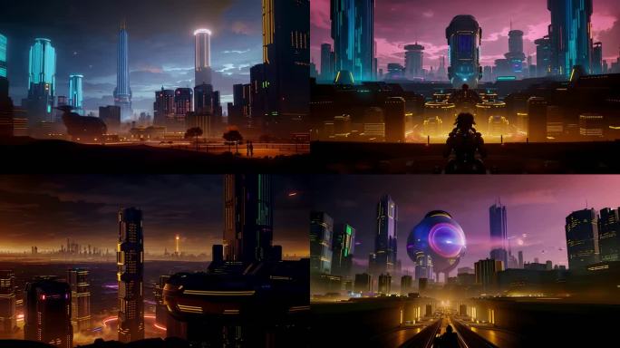 赛博朋克科幻未来城市