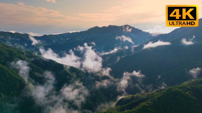 4k航拍山川云海雾气森林祖国风光自然风景