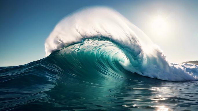 水浪海潮海浪浪花朵朵大浪波涛背景