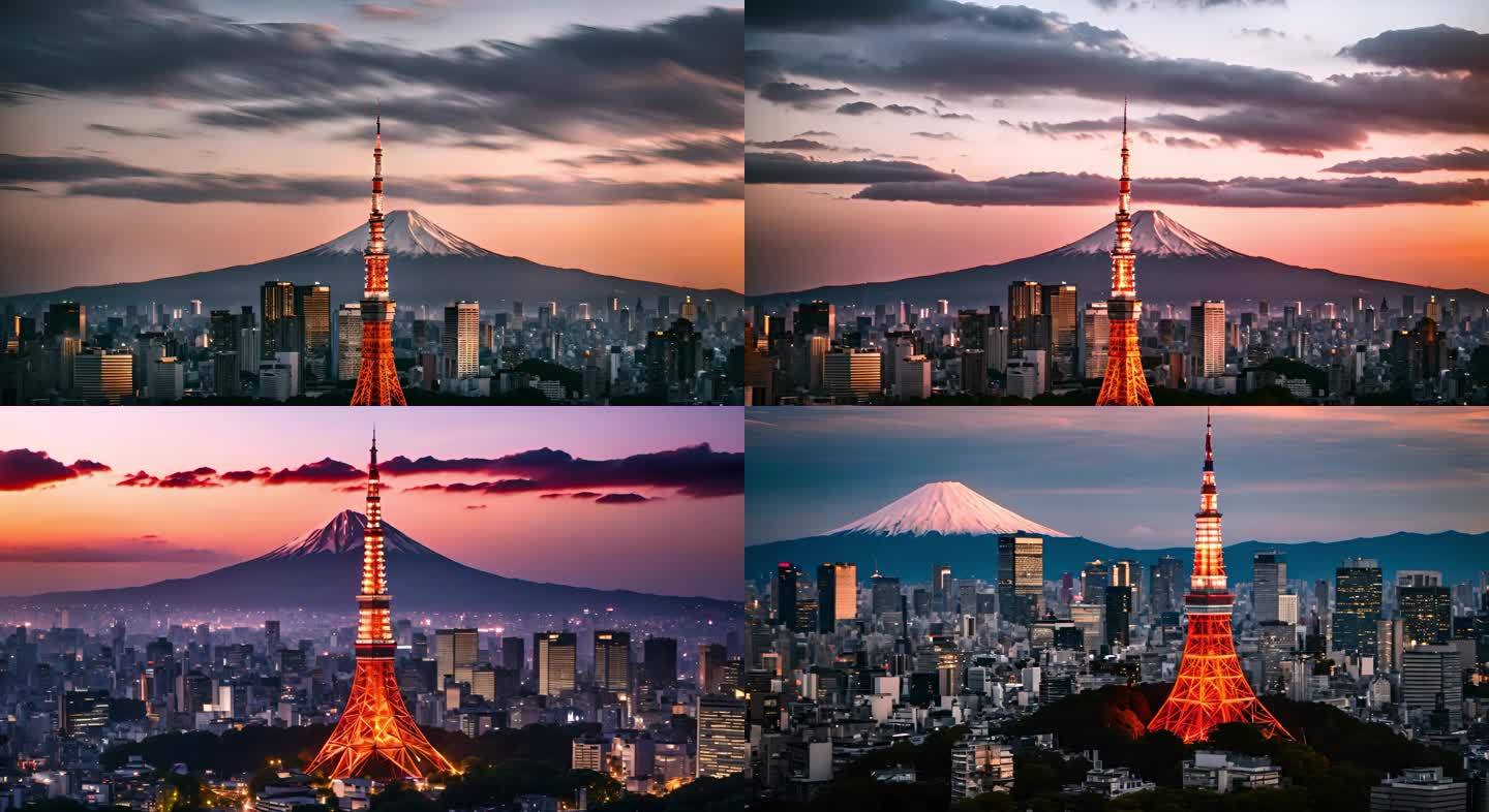 东京塔和富士山