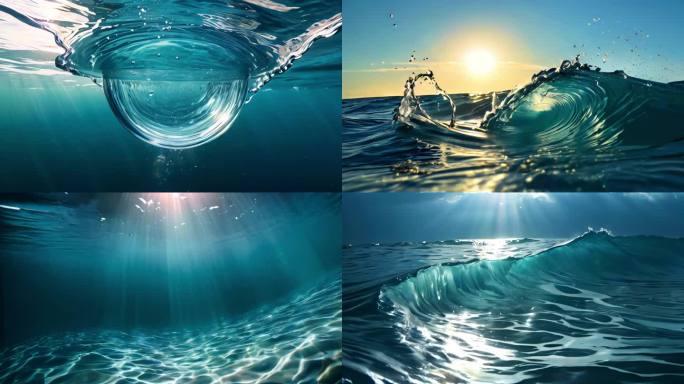 ｛合集｝水水面海浪浪花朵朵大海意境背景