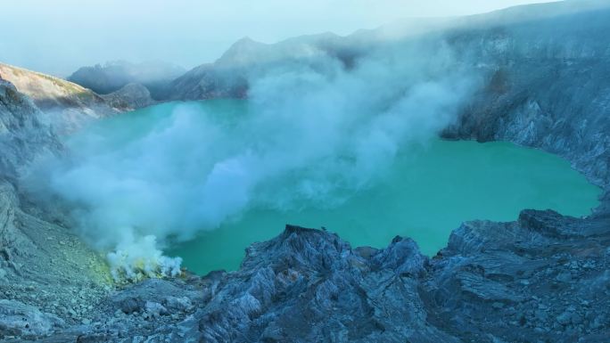 印尼泗水宜珍火山风光航拍