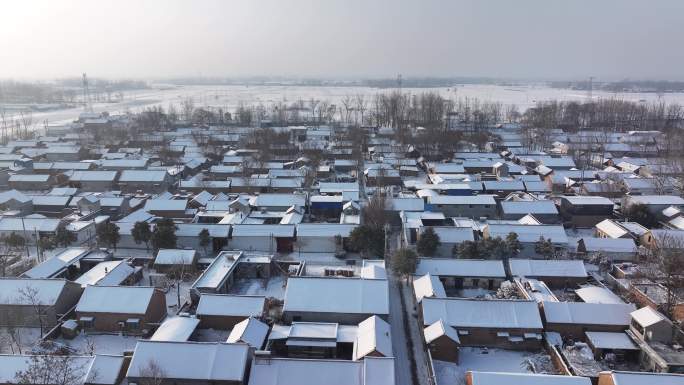 冬季雪后的山东菏泽市成武县村庄