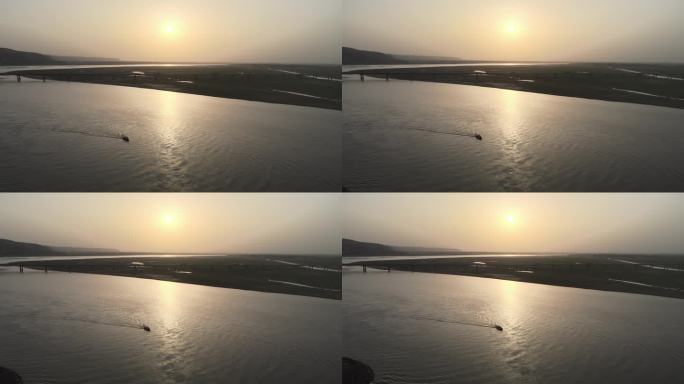 黄河大桥日落