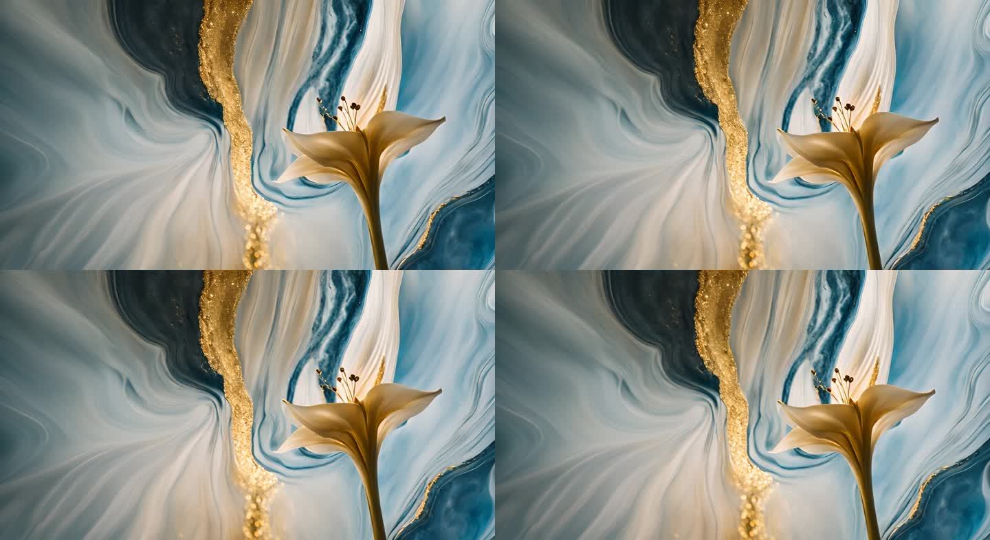 彩色青色釉面瓷器流动液体