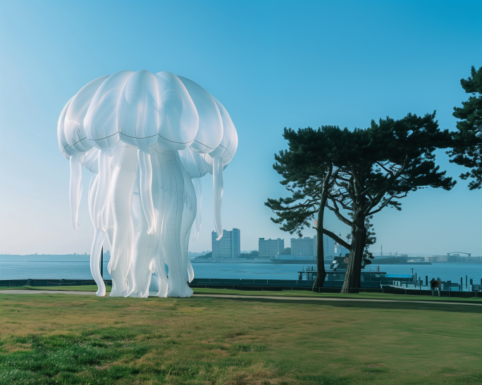 海边的巨型水母充气气球