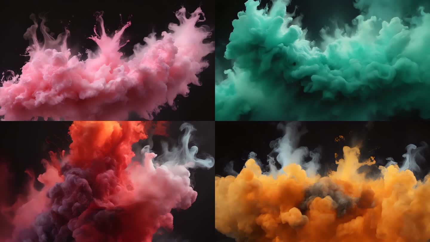 创意多彩迷幻烟雾艺术投影动画