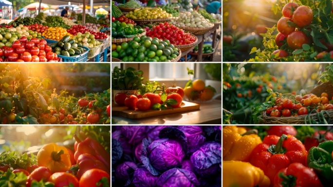 菜市场新鲜蔬菜瓜果时令蔬菜