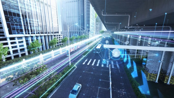 蓝色智能科技未来智能交通数字科技城市