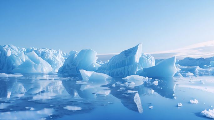南极冰川融化全球变暖冰天雪地