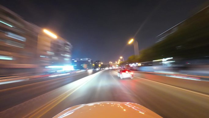 【原创】城市夜景道路开车延时车流