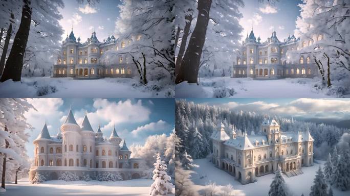 唯美城堡雪景