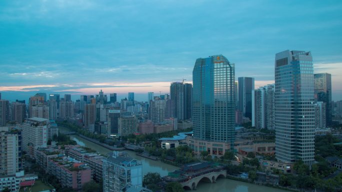 成都安顺廊桥日转夜延时