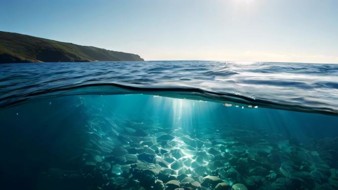 水水面海浪浪花朵朵大海意境背景