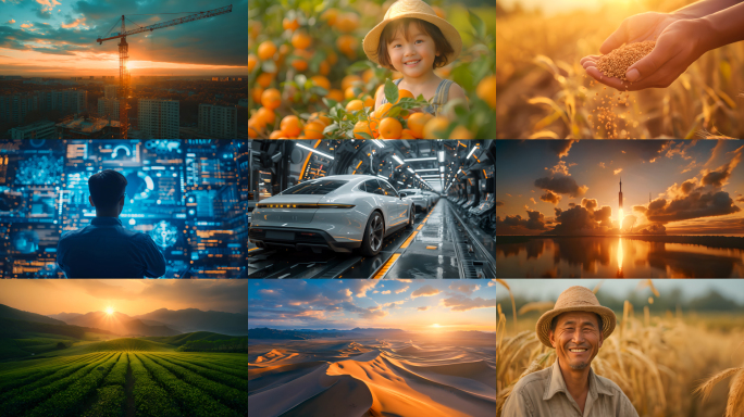 中国高速发展人民幸福生活视频素材【合集】