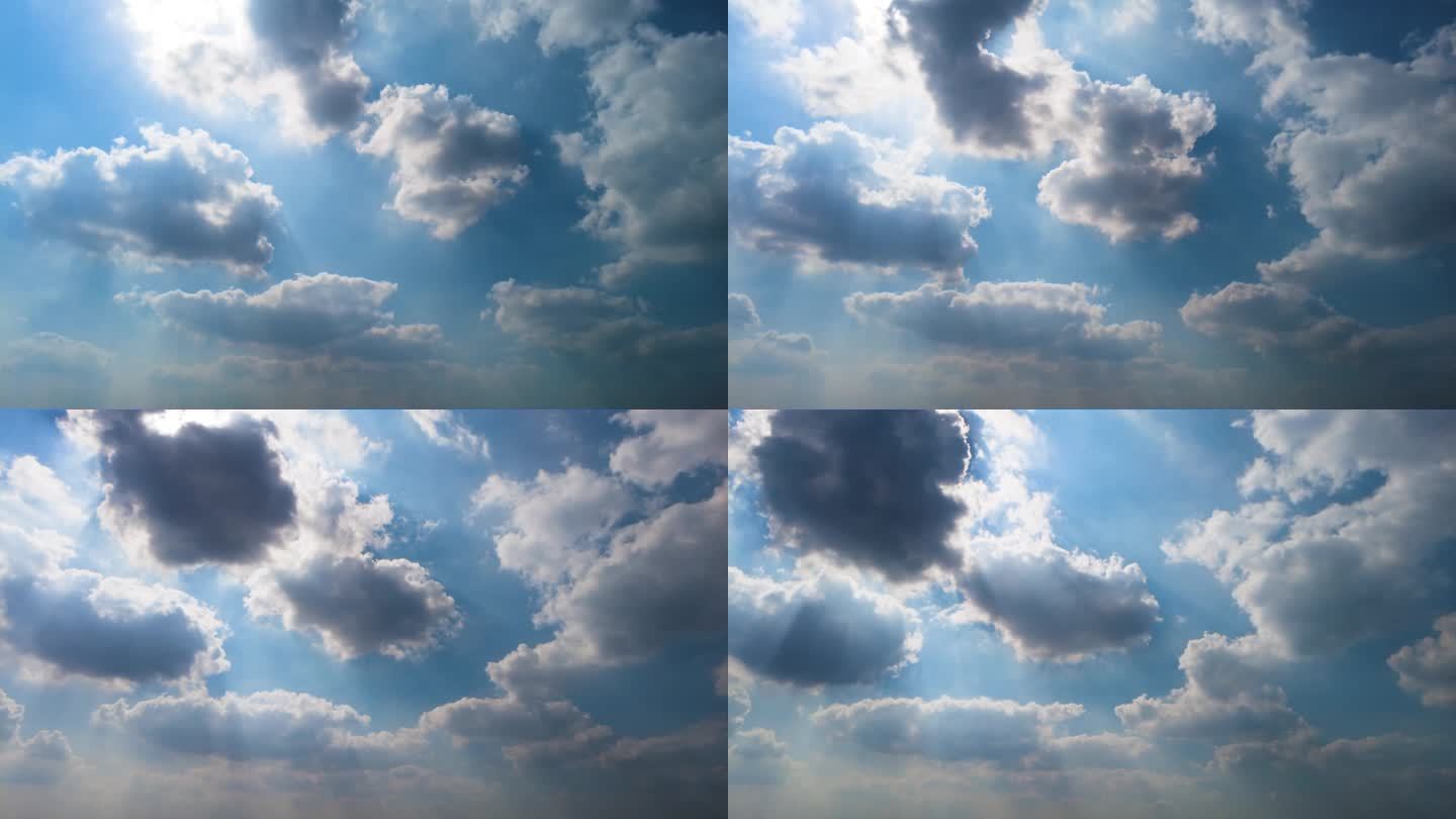 蓝天白云云朵变化延时摄影9