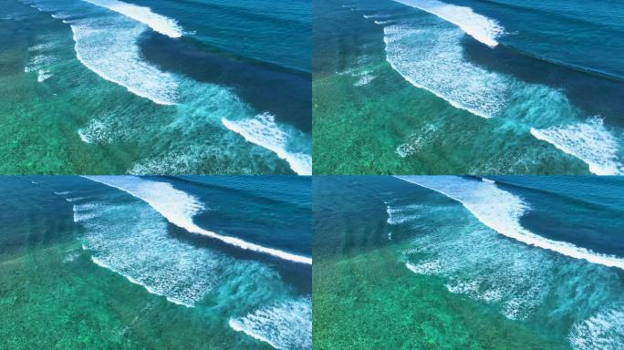【4K高清】蓝色海水与波浪