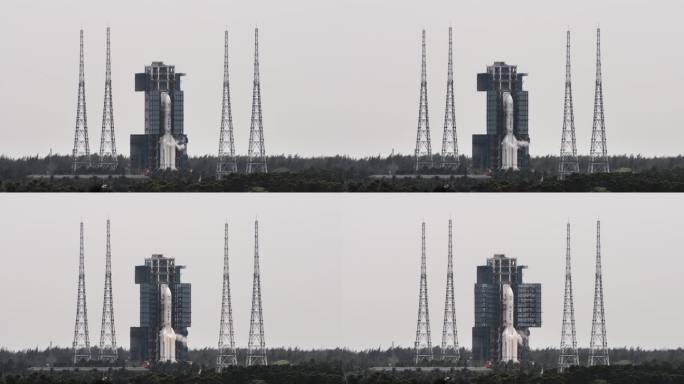 长征五号嫦娥六号发射塔架回转平台打开延时