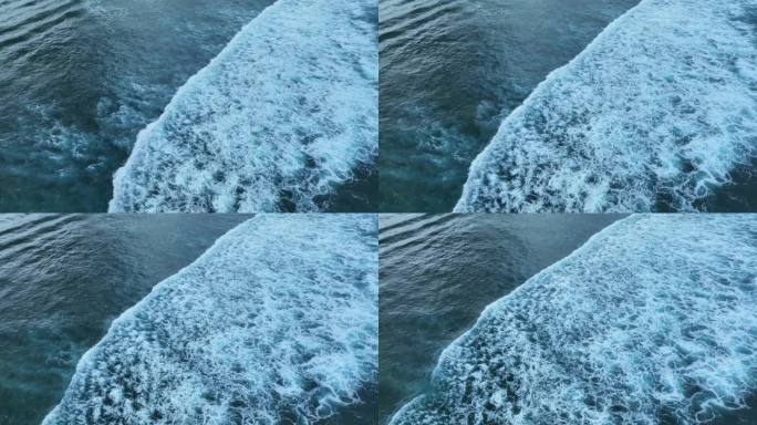 4k航拍下大海中的波浪