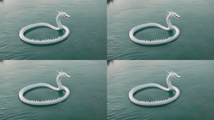 湖中的白色神龙