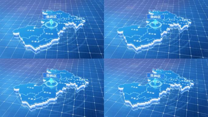 贡井区蓝色三维科技区位地图