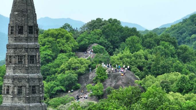 杭州航拍宝石山西湖