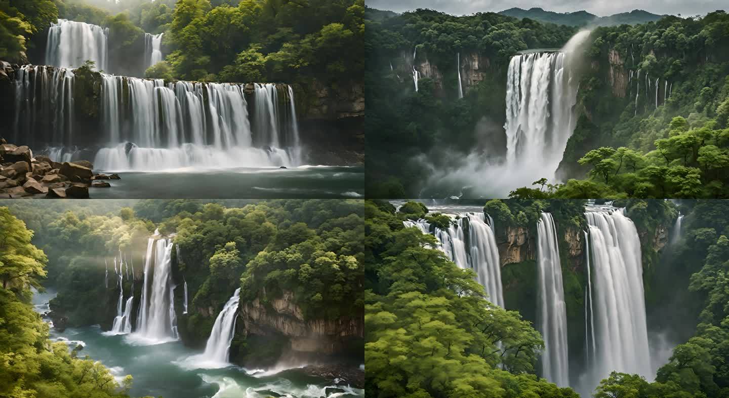 航拍黄果树瀑布推拉环绕多角度美丽的大瀑布
