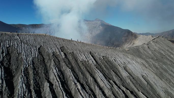 航拍印尼布罗莫火山登山素材